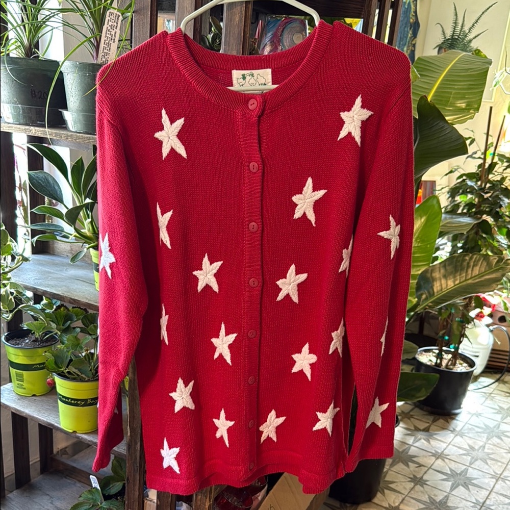 Red Star Pattern Sweater
